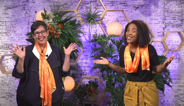 Photo of Angela Poe Russell and Roberta Romero.